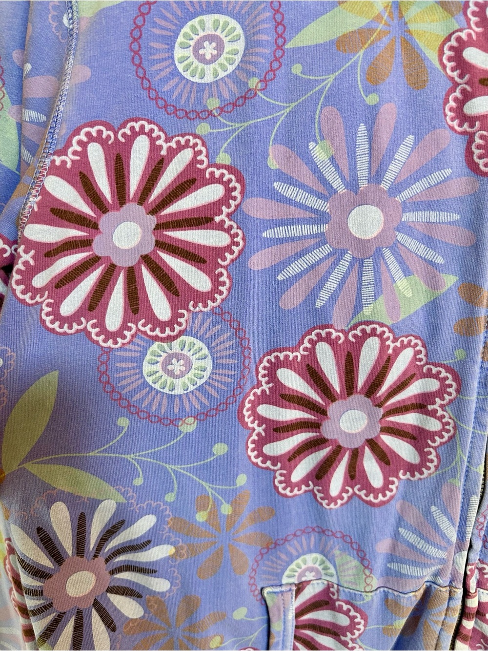 Fresh Produce colorful flowers hoodie - periwinkle / lavender - Picture 3 of 10